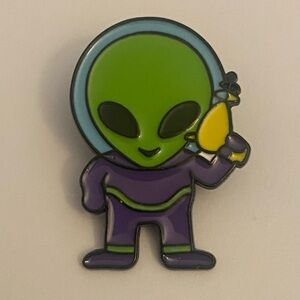 Alien Enamel Pin with Ray Gun